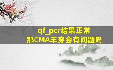 qf_pcr结果正常 那CMA羊穿会有问题吗